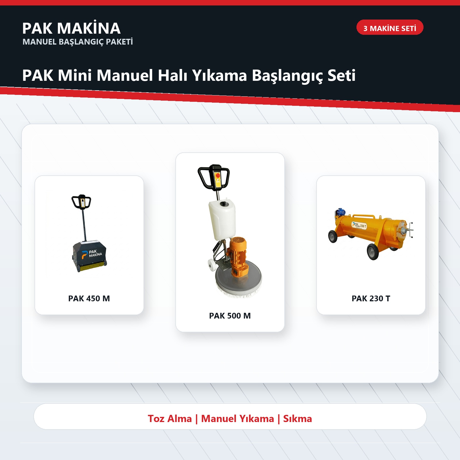 PAK Mini Manuel Halı Yıkama Başlangıç Seti 2 PAK Mini Manuel Halı Yıkama Başlangıç Seti