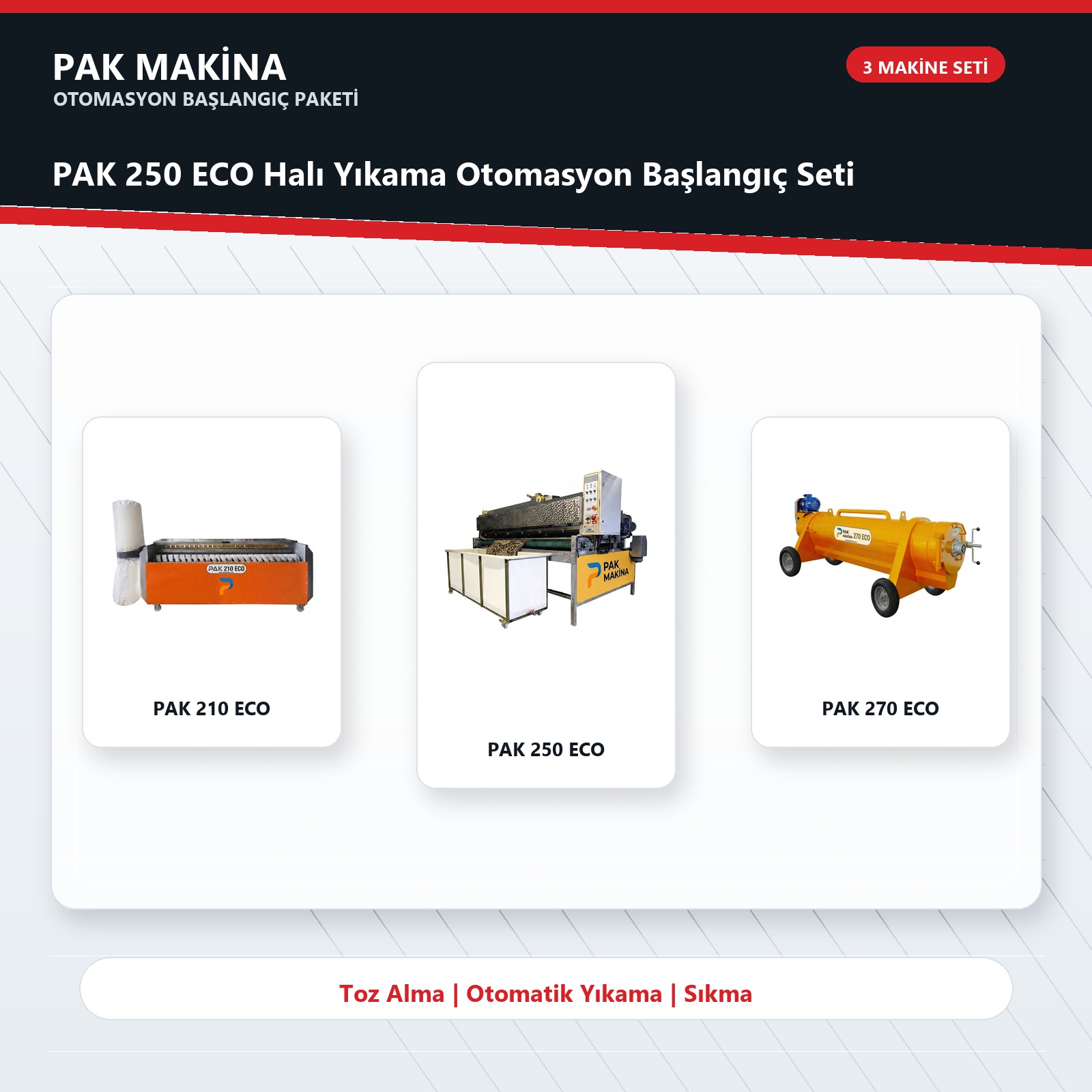 PAK 250 ECO Halı Yıkama Otomasyon Başlangıç Seti 3 PAK 250 ECO Halı Yıkama Otomasyon Başlangıç Seti